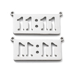 Number 304 подвески из нержавеющей стали, шарма сердца, 11:11 число, 13.5x28.5x1.5 мм, отверстие : 1.2 мм