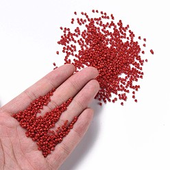 Crimson Glass Seed Beads, Opaque Colours Seed, Small Craft Beads for DIY Jewelry Making, Round, Crimson, 2mm, Hole:1mm, about 30000pcs/pound