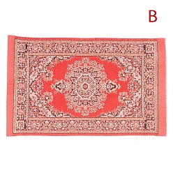 Оранжево-Красный 1:12 украшение пола мини-кукольного домика, Турецкий ковер, тканый ковер, миниатюрная сцена, оранжево-красный, 160x100 мм