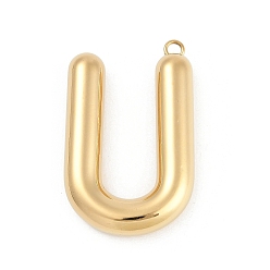 Letter U 304 подвески из нержавеющей стали, ионное покрытие (ip), буквенное очарование, Буква U, 38x24x6.5 мм, отверстие : 2.1 мм
