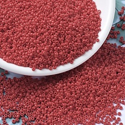 (RR408) Opaque Red Миюки круглые бусины рокайль, японский бисер, 11/0, (rr 408) непрозрачный красный, 2x1.3 мм, отверстие : 0.8 мм, Около 1111 шт / 10 г