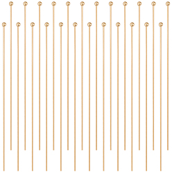 Настоящее золото 24K 100 шт. Латунные штифты с шаровой головкой, без свинца и без кадмия, реальный 24 k позолоченный, 50x0.6 мм, Руководитель: 1.5 mm