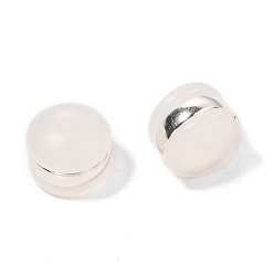 Серебро Пластиковые ушные гайки tpe, с 316 фурнитурой из хирургической нержавеющей стали, спинки для серьги, полукруглые / купольные, серебряные, 4x5.5 мм