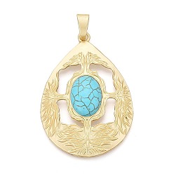 Матовый Золотой Цвет Большие подвески из сплава и смолы, слеза, без кадмия и без свинца, стойки покрытие, матовый золотой цвет, 77x54x9 мм, отверстие : 11.5x5 мм