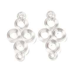 Прозрачный Прозрачные акриловые подвески для разъемов, ромбовидные звенья, прозрачные, 34x18.5x3 мм, отверстие : 2 мм, Около 724 шт / 500 г