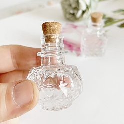 Прозрачный Стеклянная бутылка, для контейнеров для бус, прозрачные, 2x6 см