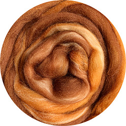 Шоколадный Градиент цвета игловаляние шерсть ровинг, для мокрого валяния дреды материал для поделок своими руками, цвет шоколада, 200x100x50 мм