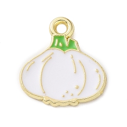 Vegetables Pendentifs en émail , or, charmes à l'ail, 14.5x13x1.5mm, Trou: 1.5mm