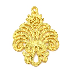 Золотой Стойки подвески обшивки сплава, без кадмия и без свинца, цветок, золотые, 26.5x20x1 мм, отверстие : 1.4 мм