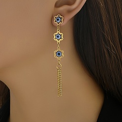 Золотой Преувеличенные 201 серьги-гвоздики из нержавеющей стали от сглаза, винтажная кисточка подвеска модный подарок ювелирные изделия, золотые, 85 мм