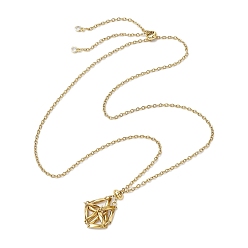 Золотой 304 изготовление ожерелий из нержавеющей стали с цепочкой-кабелем в технике макраме, золотые, 24.17 дюйм (61.4 см)