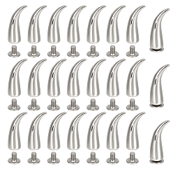 Платина 40 комплекты заклепок из сплава с острым конусом, с винтом, для кошелька сумка обувь панк-рок кожаный ремесленный ремень для одежды, платина, 21x7 мм