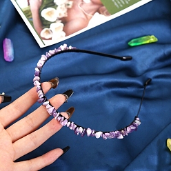 Аметист Резинки для волос из натурального аметиста, аксессуары для волос для женщин и девочек, 150x130x10 мм