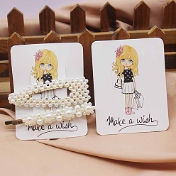 Human Прямоугольные скрепки для волос, карты для демонстрации украшений для хранения заколок для волос, белые, Рисунок девушки, 9x7x0.05 см