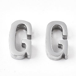 Letter G Anlaufgeschützt 201 Charms aus Edelstahl, Edelstahl Farbe, letter.g, 8x5x3 mm, Bohrung: 1.6 mm