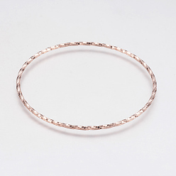 Розовое Золото Латунные браслеты, скрученные браслеты, розовое золото , 2-3/8 дюйм (62 мм)