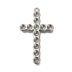 Нержавеющая Сталь Цвет 304 Настройки горный хрусталь из нержавеющей стали кулон, крестик, цвет нержавеющей стали, 43x25x3 мм, отверстие : 1.8 мм
