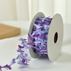 Фиолетовый 25 ярдов полиэстеровые кружевные ленты-бабочки, отделка лентой-бабочкой, аксессуары для одежды, подарочная упаковка, фиолетовые, 3/4 дюйм (20 мм)