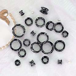 Черный 10 пары силиконовых ушных вкладышей, колонка, ушные тоннели, чёрные, 6~25 мм