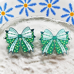 Зеленый Прозрачные акриловые подвески-бабочки, зелёные, 38 мм