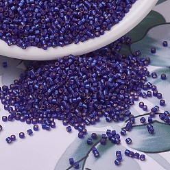 (DB0696) Dyed Semi-Frosted Silver Lined Dark Blue Violet MIYUKI Delica Beads, Cylinder, Japanese Seed Beads, 11/0, (DB0696) Dyed Semi-Frosted Silver Lined Dark Blue Violet, 1.3x1.6mm, Hole: 0.8mm, about 10000pcs/bag, 50g/bag