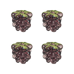 Индиго 4 бусины лэмпворк ручной работы, малина, индиговые, 12.5x10~12 мм, отверстие : 1.6 мм