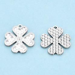 Silver 925 Sterling Silver Pendants, Flower Charms, Silver, 15.5x14.5x1.3mm, Hole: 0.8~1mm