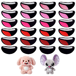 Mixed Color 240Pcs 6 Styles Felt Craft Doll Mouth, for DIY Doll Toys Puppet Plush Animal Making, Mixed Color, 30x15.5~17x0.8~1mm, 40pcs/style