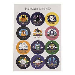 (52) Непрозрачная лаванда Пластиковые наклейки на тему Хэллоуина, для diy scrapbooking, украшение журнала, призрак со словом Хэллоуин, разноцветные, 187~190x130~132x0.3 мм