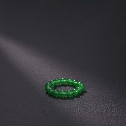 Другие Нефриты Эластичные кольца из натурального нефрита, круглые, бусины : 4 мм, внутренний диаметр: регулируемый