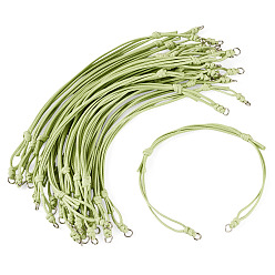 Vert Jaune 20Pièces de cordon en polyester ciré pour la fabrication de bracelets, avec 304 anneaux en acier inoxydable, couleur inox, vert jaune, 10.55 pouce (26.8 cm)