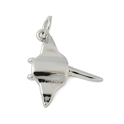 Платина Латунные подвески, амулеты манта скат, стойки покрытие, долговечный, без кадмия и без свинца, с целью перехода в кольце, платина, 18x16.5x3 мм, отверстие : 3.4 мм