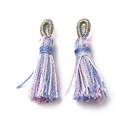 Васильковый Полиэстер кисточкой подвески, васильковый, 36~36.5x6~7 мм, отверстие : 3x5 мм