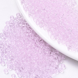 Бледно-Розовый Прозрачные стеклянные бусины, круглые, розовый жемчуг, 4x3 мм, отверстия: 1 мм, около 4500 шт / мешок