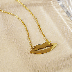 Золотой Винтажные ожерелья из нержавеющей стали с подвеской в виде губы для мужчин и женщин на каждый день, золотые, 16.54 дюйм (42 см)