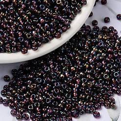 (RR3749) Fancy Lined Old Rose MIYUKI Round Rocailles Beads, Japanese Seed Beads, (RR3749) Fancy Lined Old Rose, 8/0, 3mm, Hole: 1mm, about 422~455pcs/bottle, 10g/bottle