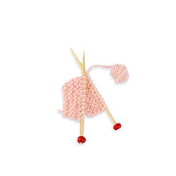 Pink Миниатюрные украшения для вязания из дерева, для кукольного домика, розовые, 53x12 мм