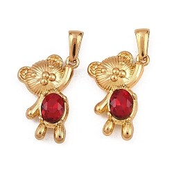 Золотой 304 из нержавеющей стали горный хрусталь подвески, нести прелести, золотые, 24x15.5x6 мм, отверстие : 6.5x3 мм