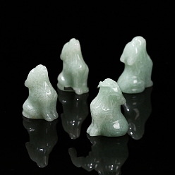 Зеленый Авантюрин Резные фигурки волка из натурального зеленого авантюрина, для украшения рабочего стола домашнего офиса, 26 мм