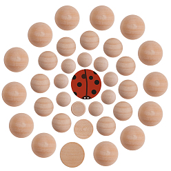 Old Lace Wood Cabochons, Undyed, Half Round, Old Lace, 14.5~15x7.5~8mm, 19~20x10~10.5mm, 24~25x12.5mm, 29~30x15mm, 130pcs/set