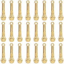 Золотой 60 шт. Подвески из цинкового сплава, подвески для микрофона, золотые, 23~24x6.5~7x5~6 мм, отверстие : 1.6~1.8 мм, 60 шт / комплект