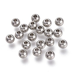 Edelstahl Farbe Anlaufgeschützt 202 Edelstahlperlen, Rondell, Edelstahl Farbe, 4x3 mm, Bohrung: 1.2 mm