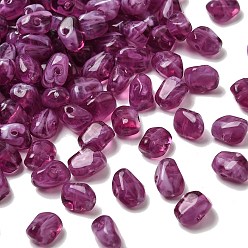 Фиолетовый Непрозрачные акриловые бусины, имитирующие драгоценные камни, самородки, фиолетовые, 9x7x5.5 мм, отверстие : 1.5 мм, Около 2500 шт / 500 г