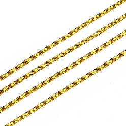 Verge D'or Fils métalliques tressés pour bijoux en mm, fils de polyester, verge d'or, 1mm, environ 1 yards (109.36m)/rouleau