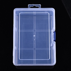 Clear Rectangle Plastic Bead Storage Boxes, Jewelry Case for Beads, Small Items, Clear, 16.5x12x6cm
