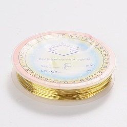 Gold Round Copper Jewelry Wire, Gold, 20 Gauge, 0.8mm, about 9.84 Feet(3m)/roll