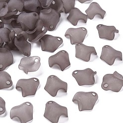 Темно-Серый Прозрачные акриловые бусины, матовые, лепесток, темно-серый, 15x14.5x5 мм, отверстие : 2 мм, Около 1700 шт / 500 г