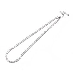 Нержавеющая Сталь Цвет 4мм 304 цепочки из нержавеющей стали с рисунком «ёлочка», со словом я тебя люблю, не тускнеет, цвет нержавеющей стали, 15.94 дюйм (40.5 см)