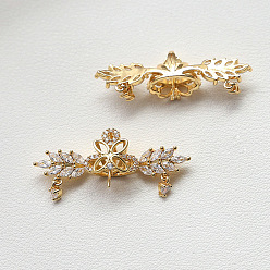 Golden Crown Brass Pave Clear Cubic Zirconia Head Pins, for Baroque Pearl Making, Golden, 16x40mm