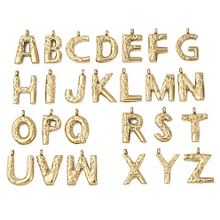 Золотой 26 шт. 304 подвески-алфавиты из нержавеющей стали, Письмо ~ Z, ионное покрытие (ip), золотые, 21~22x6.5~18x4~4.5 мм, отверстие : 2.5 мм